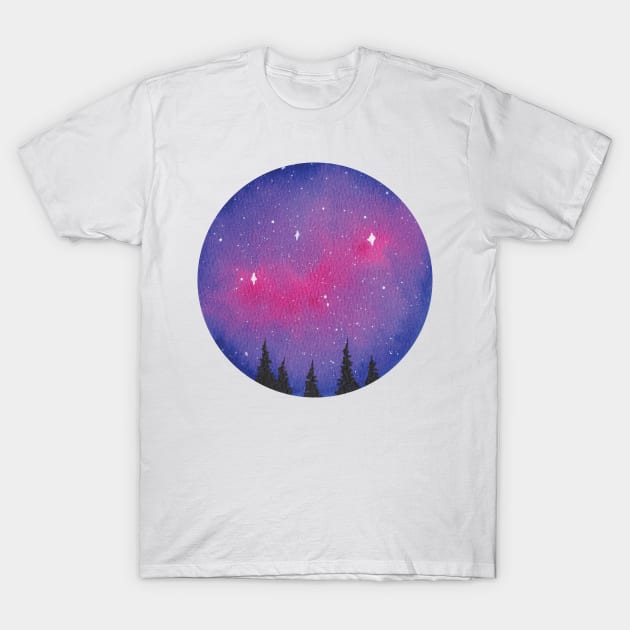 Purple galaxy T-Shirt by RosanneCreates